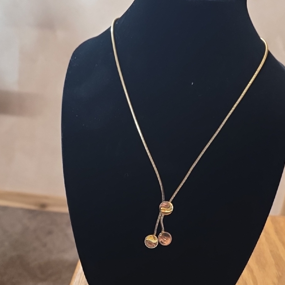 3 Items For $15 Adjustible Gold Necklace with Dual Pendants